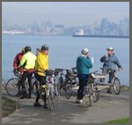 SBC Members cycling along Alki Beach in West Seattle.