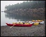 Kayaks on Lopez Island.